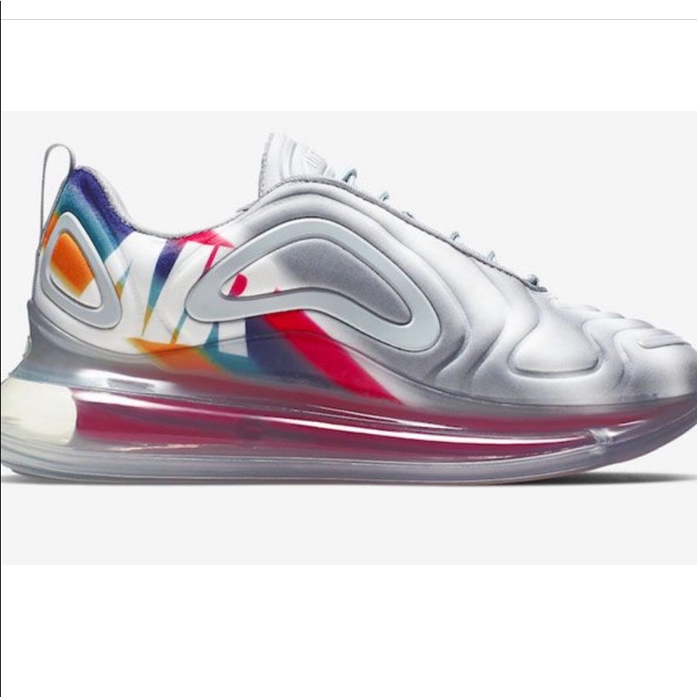 Nike Air Max 720 Airbrush Pride Rainbow 4.5Y Womens 6 Tennis Running Shoes Grey